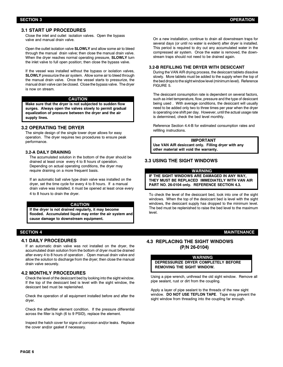 Van Air Systems D12-D36 User Manual | Page 6 / 12