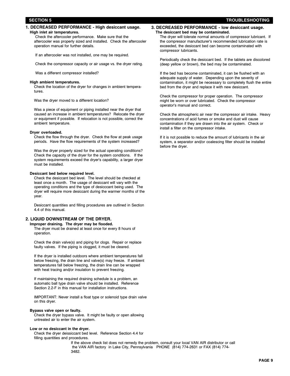 Van Air Systems D12-D36 User Manual | Page 9 / 12