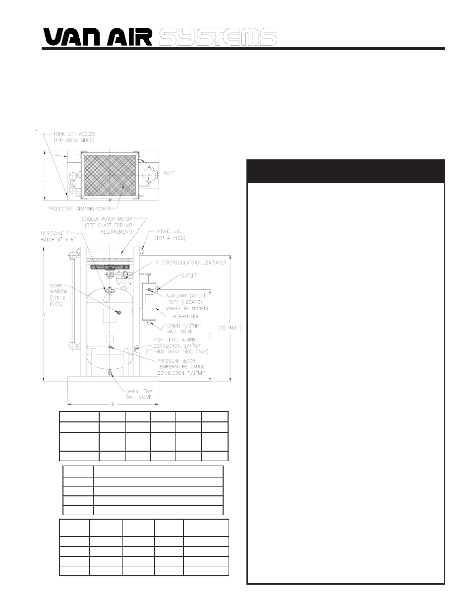 Van Air Systems FD400-FD1600 blast-pak User Manual | 4 pages