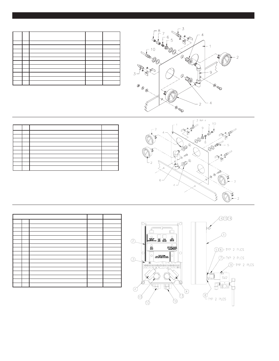 2 emcon ii gauge panel replacement parts, 3 standard control system replacement parts | Van Air Systems HL-200 - HL2000 User Manual | Page 26 / 36