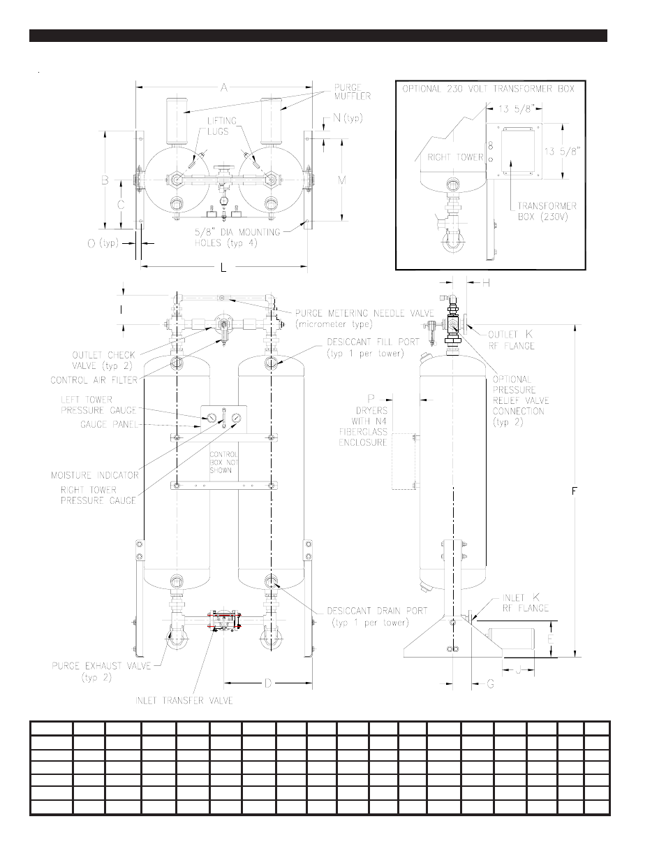 Dimensions | Van Air Systems HL-200 - HL2000 User Manual | Page 4 / 36