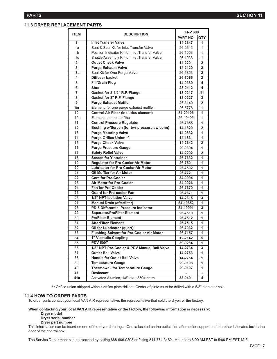 Van Air Systems FR-1200 User Manual | Page 17 / 29
