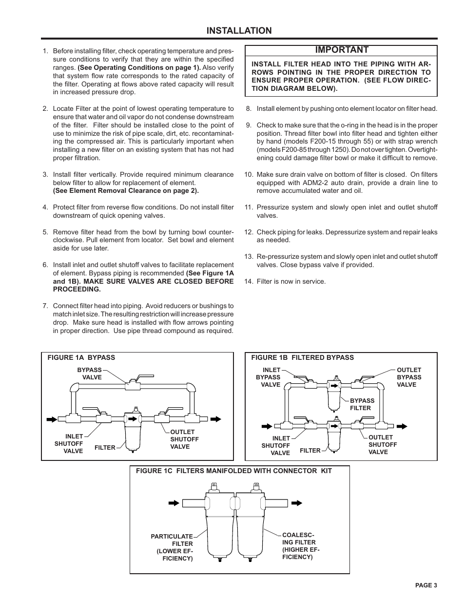 Installation, Important | Van Air Systems FR-1200 User Manual | Page 21 / 29