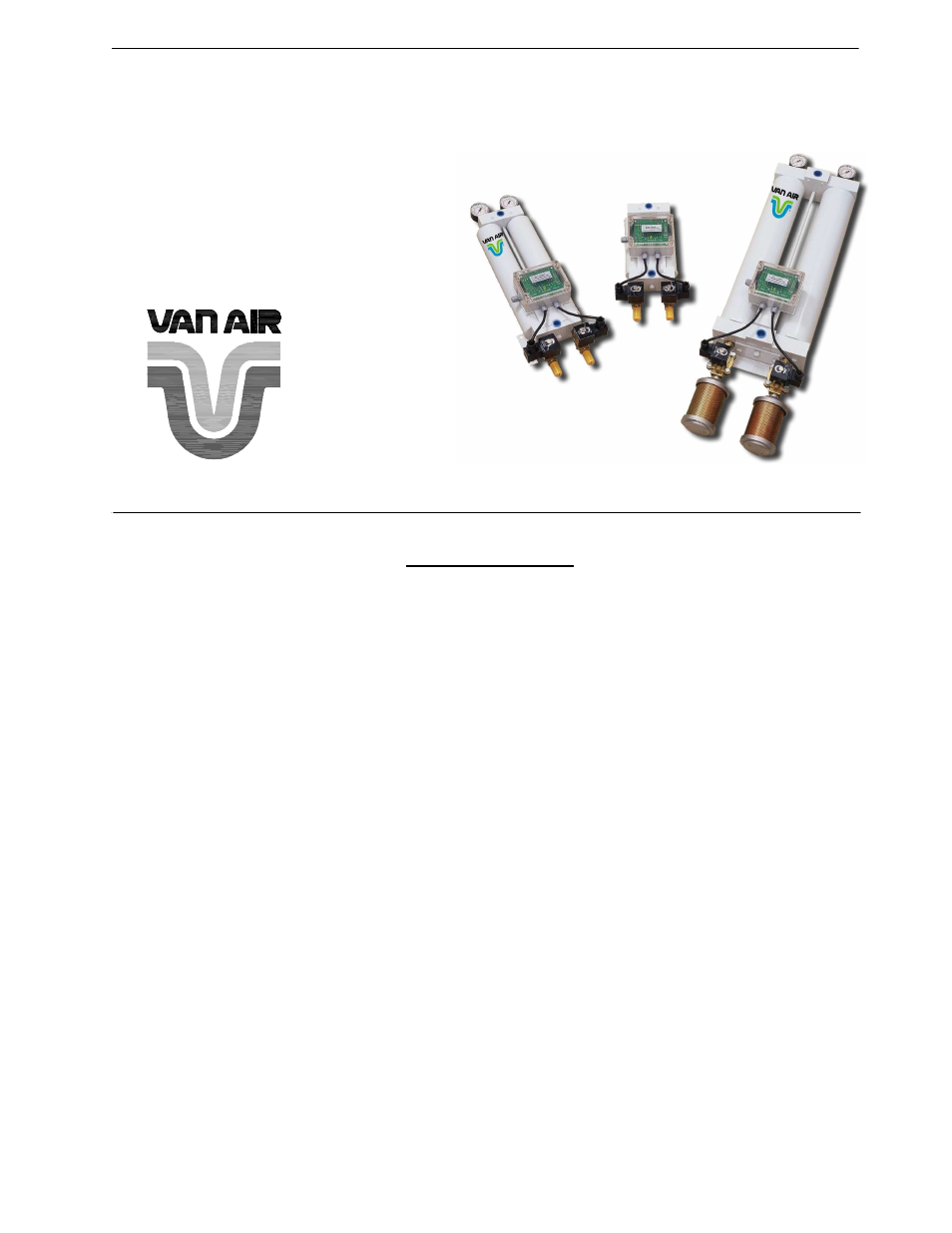 Van Air Systems MHL3-MHL50 User Manual | 12 pages