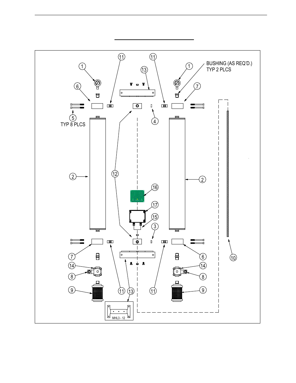 Page 9, Mhl dryer exploded view, See chart on next page for part information | Van Air Systems MHL3-MHL50 User Manual | Page 9 / 12