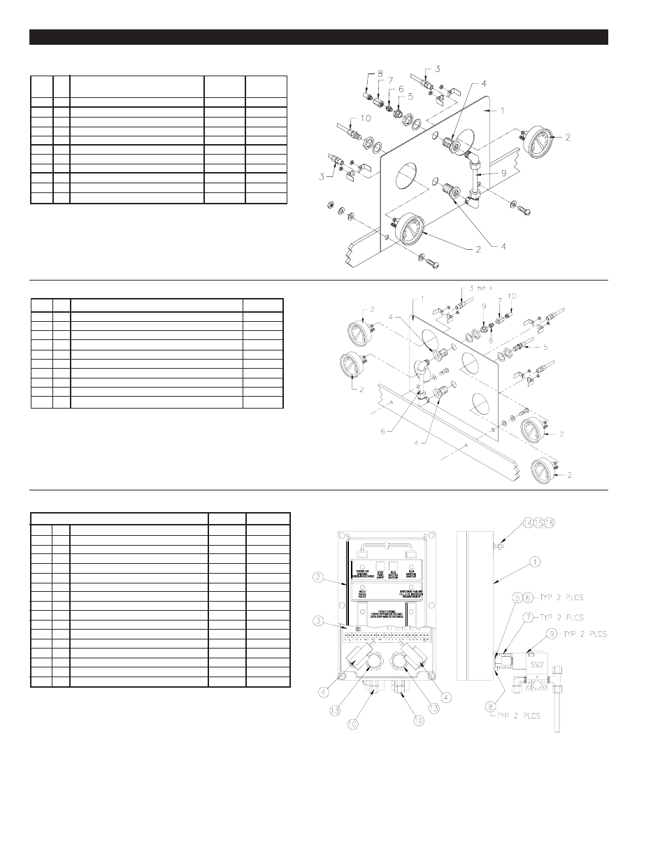 2 emcon ii gauge panel replacement parts, 3 standard control system replacement parts | Van Air Systems HL-2500 User Manual | Page 24 / 28