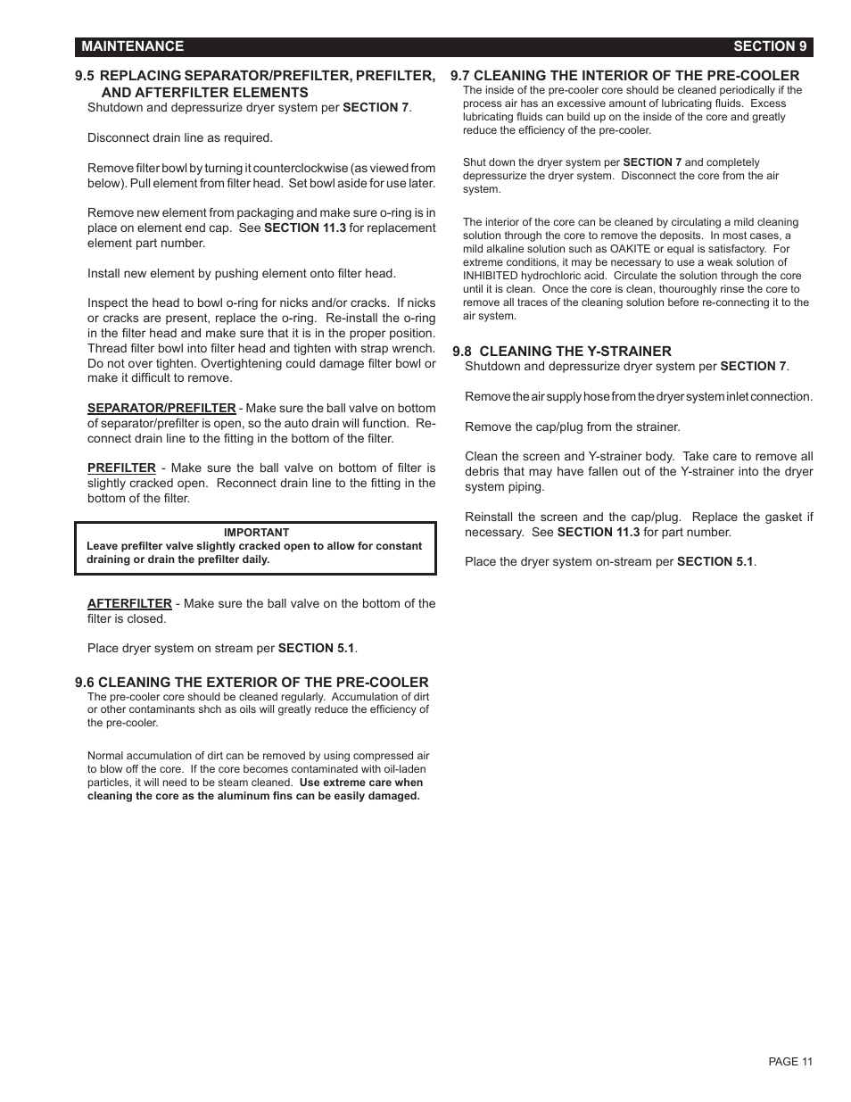 Van Air Systems FR-1600 User Manual | Page 11 / 29