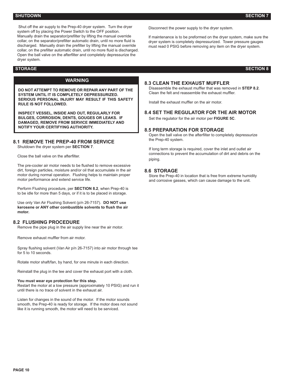 Van Air Systems FR-400 User Manual | Page 10 / 19