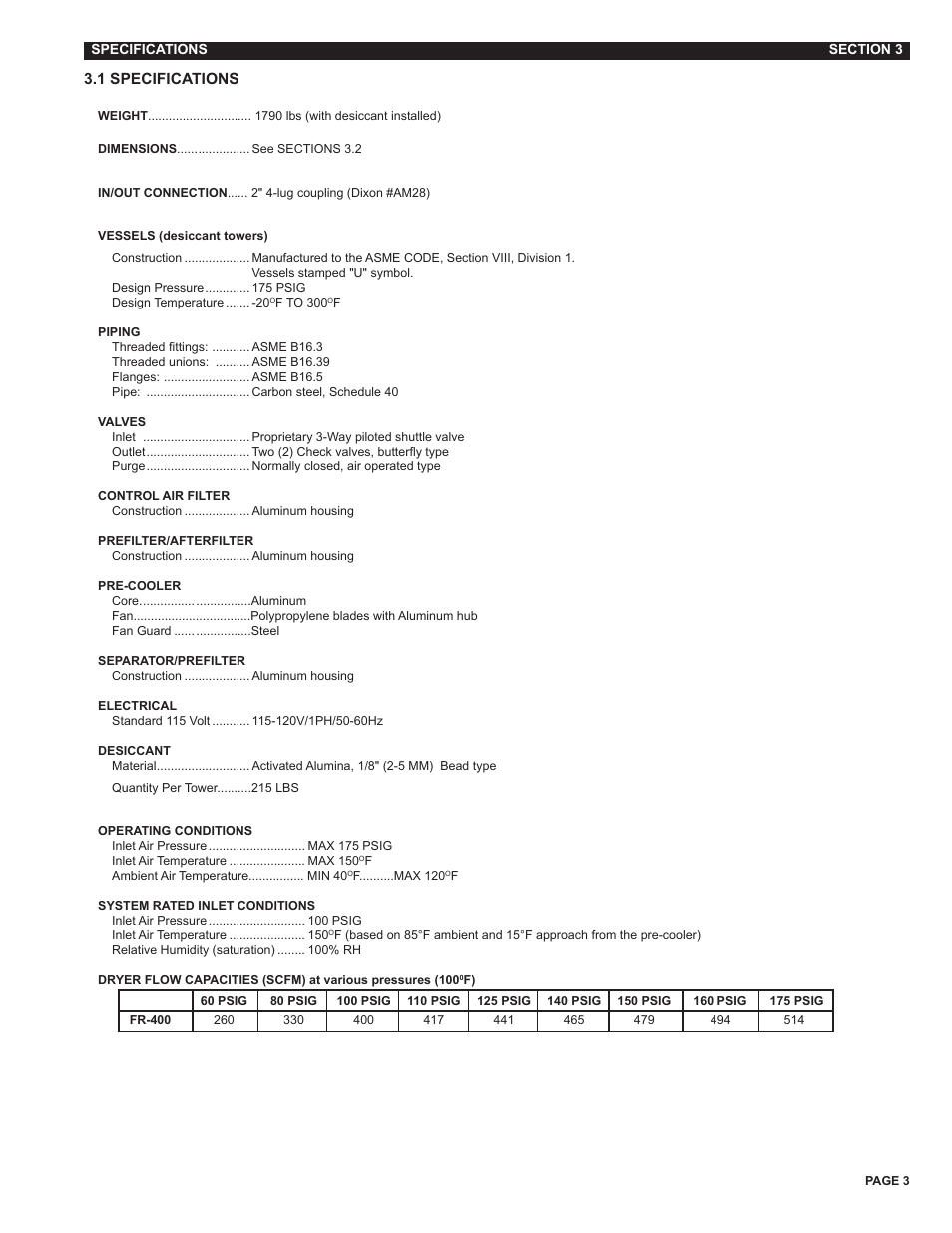 Van Air Systems FR-400 User Manual | Page 3 / 19