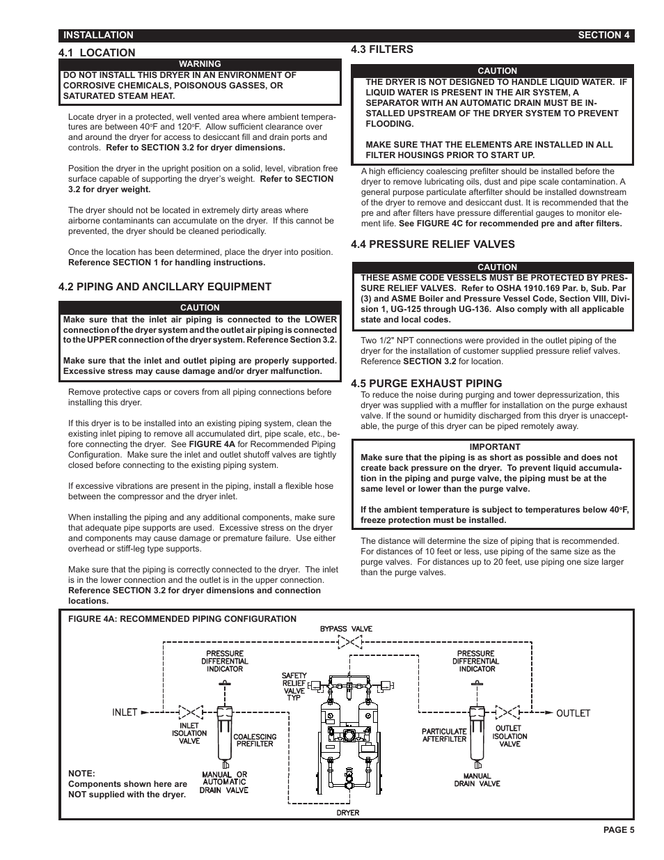 Section 4 - installation | Van Air Systems HLSXA-55 User Manual | Page 5 / 12