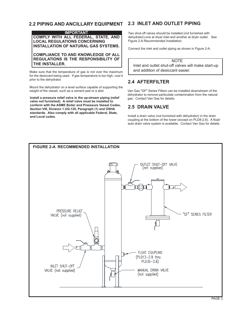 3 inlet and outlet piping, 4 afterfilter, 5 drain valve | 2 piping and ancillary equipment | Van Air Systems PLD 8-2.8 / 36-2.8 User Manual | Page 3 / 8