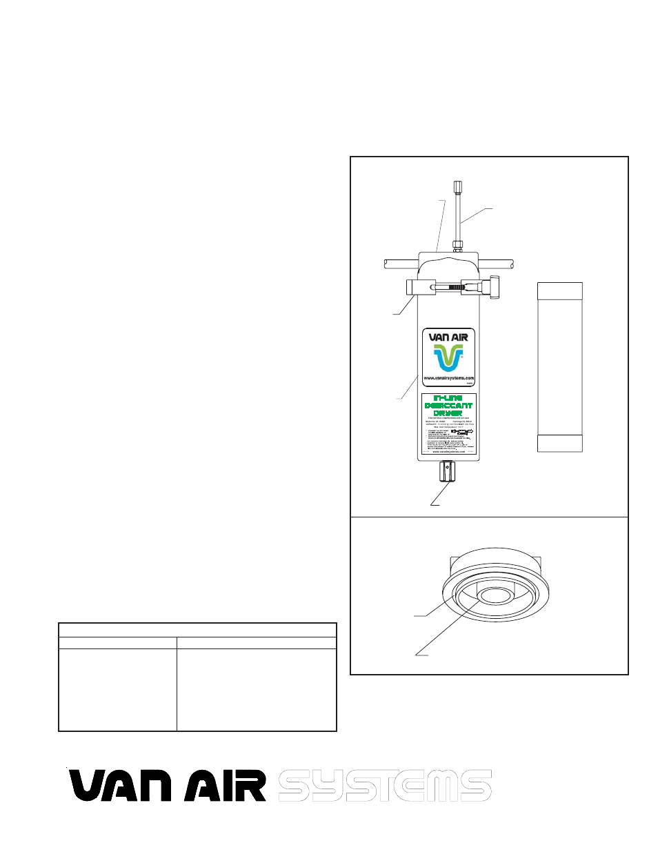 Van Air Systems ID15/IND User Manual | 1 page