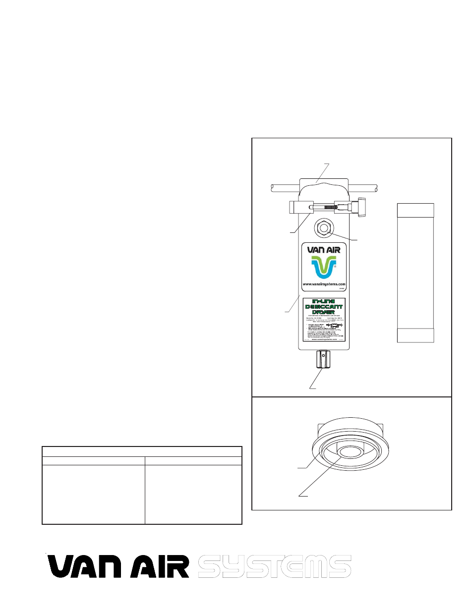 Van Air Systems ID15/SW User Manual | 1 page