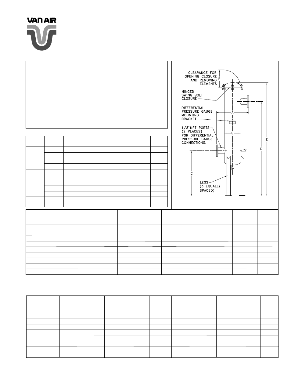 Van Air Systems F102 Series User Manual | 4 pages