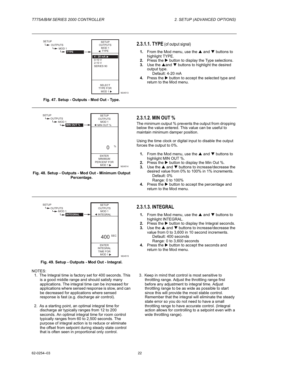 Type, Min out, Integral | Van Air Systems FP-3 Kit User Manual | Page 30 / 44
