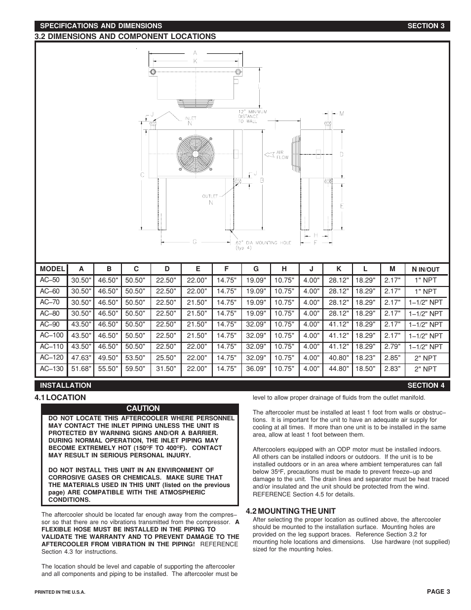 Van Air Systems AC 50 to 130 User Manual | Page 3 / 8