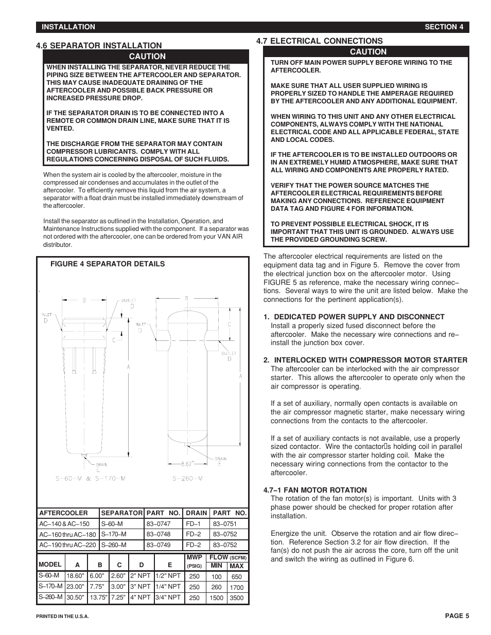 Van Air Systems AC 140 to 220 User Manual | Page 5 / 8