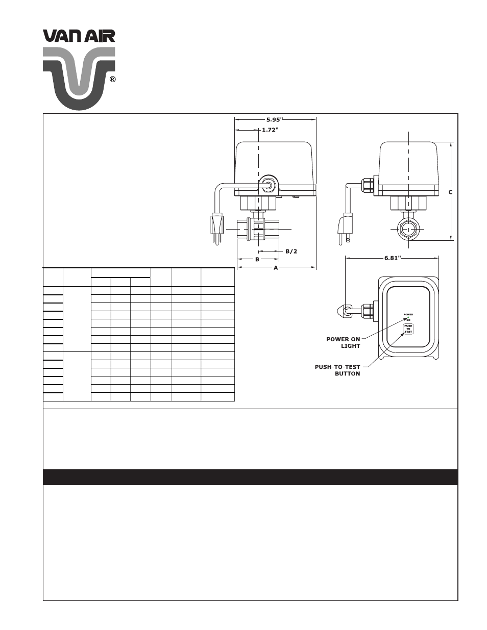 Van Air Systems MDV400 Level Switch-Alarm User Manual | 4 pages