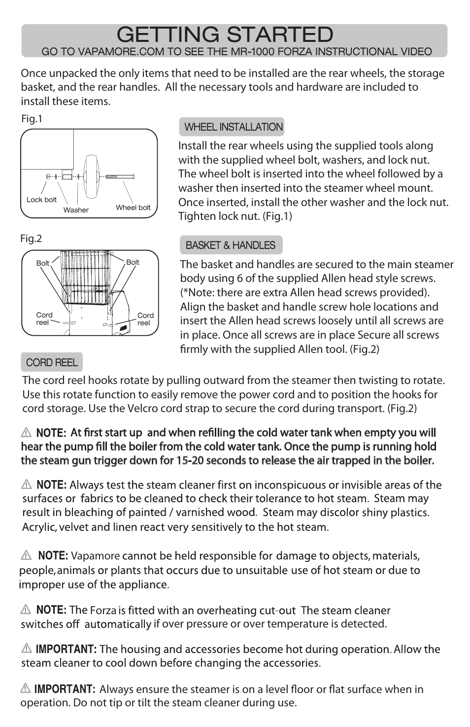 Getting started | Vapamore MR-1000 Forza User Manual | Page 4 / 14