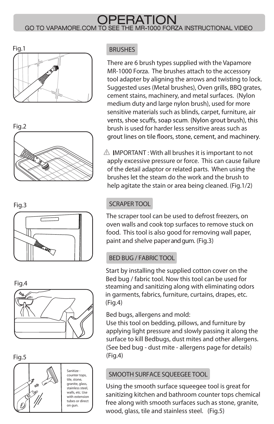 Operation | Vapamore MR-1000 Forza User Manual | Page 8 / 14