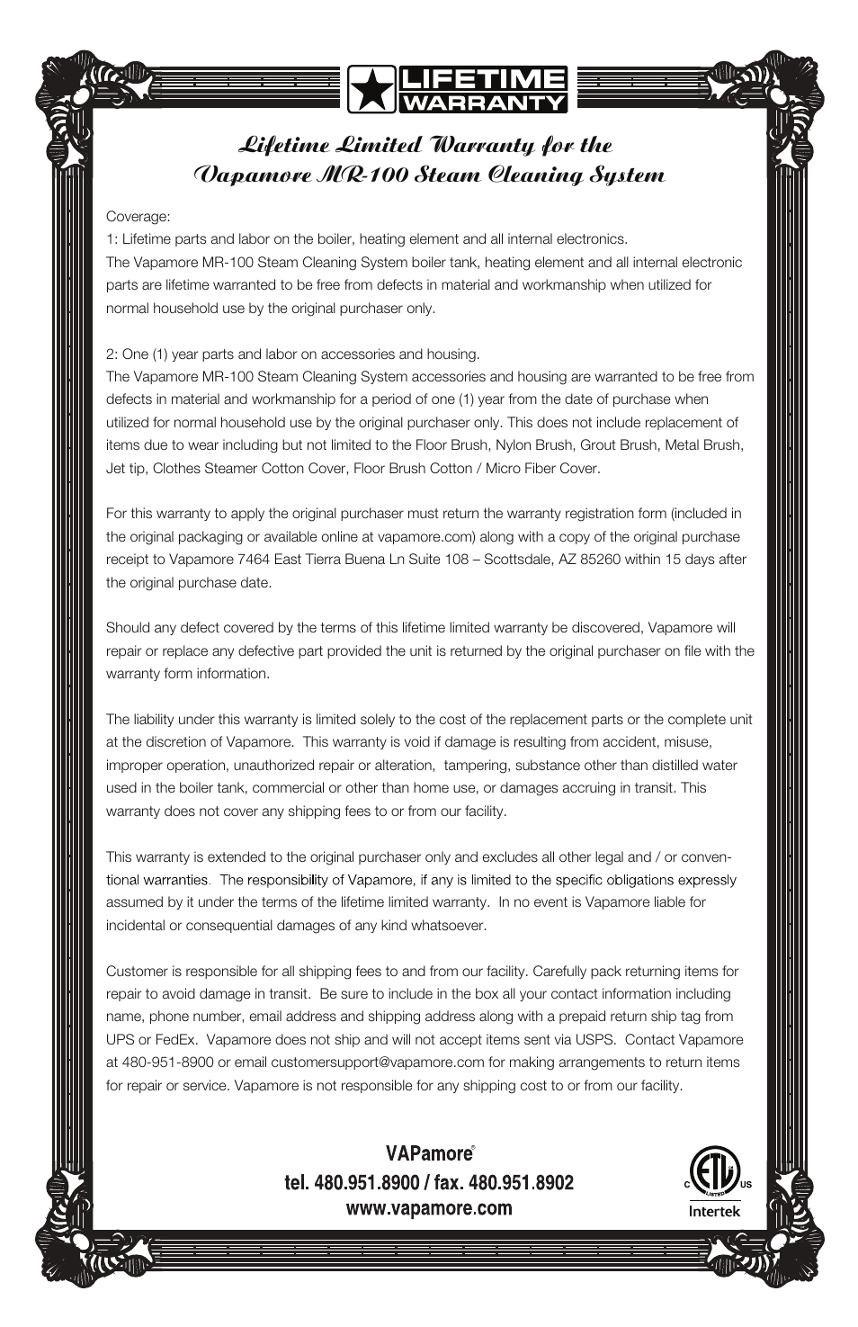 Vapamore MR-100 Primo User Manual | Page 14 / 14