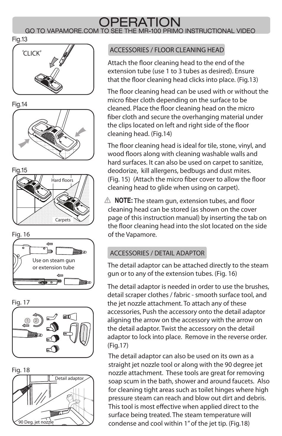 Operation | Vapamore MR-100 Primo User Manual | Page 7 / 14