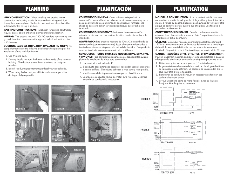 Planning planificación planification | Ventamatic HV User Manual | Page 2 / 4