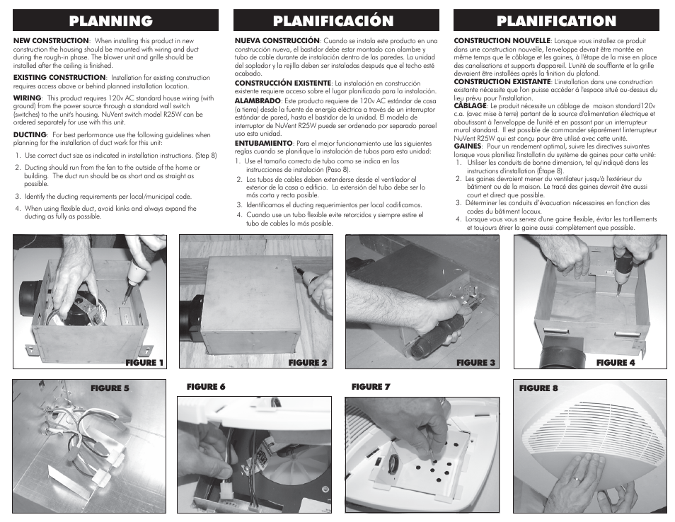 M fan-lights p2, Planning planificación planification | Ventamatic MS Series Fan-Lights User Manual | Page 2 / 4