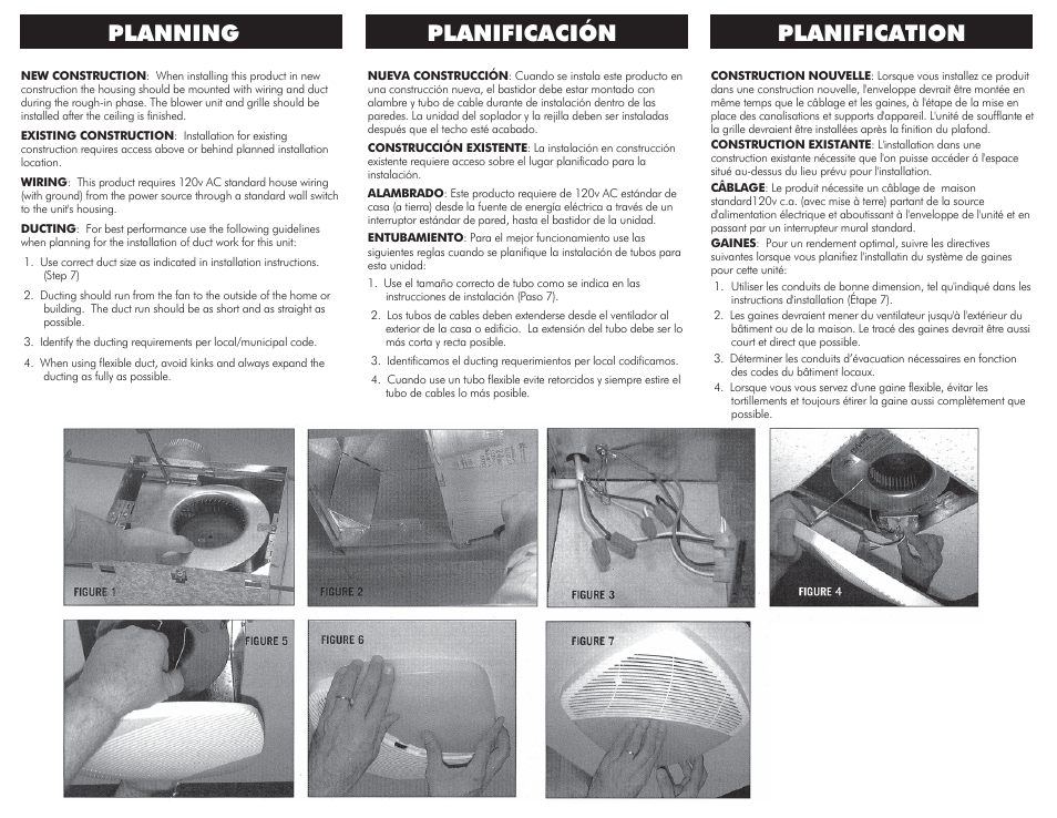 Sh-ss fan-lights p2, Planning planificación planification | Ventamatic SS Series Fan-Lights User Manual | Page 2 / 4