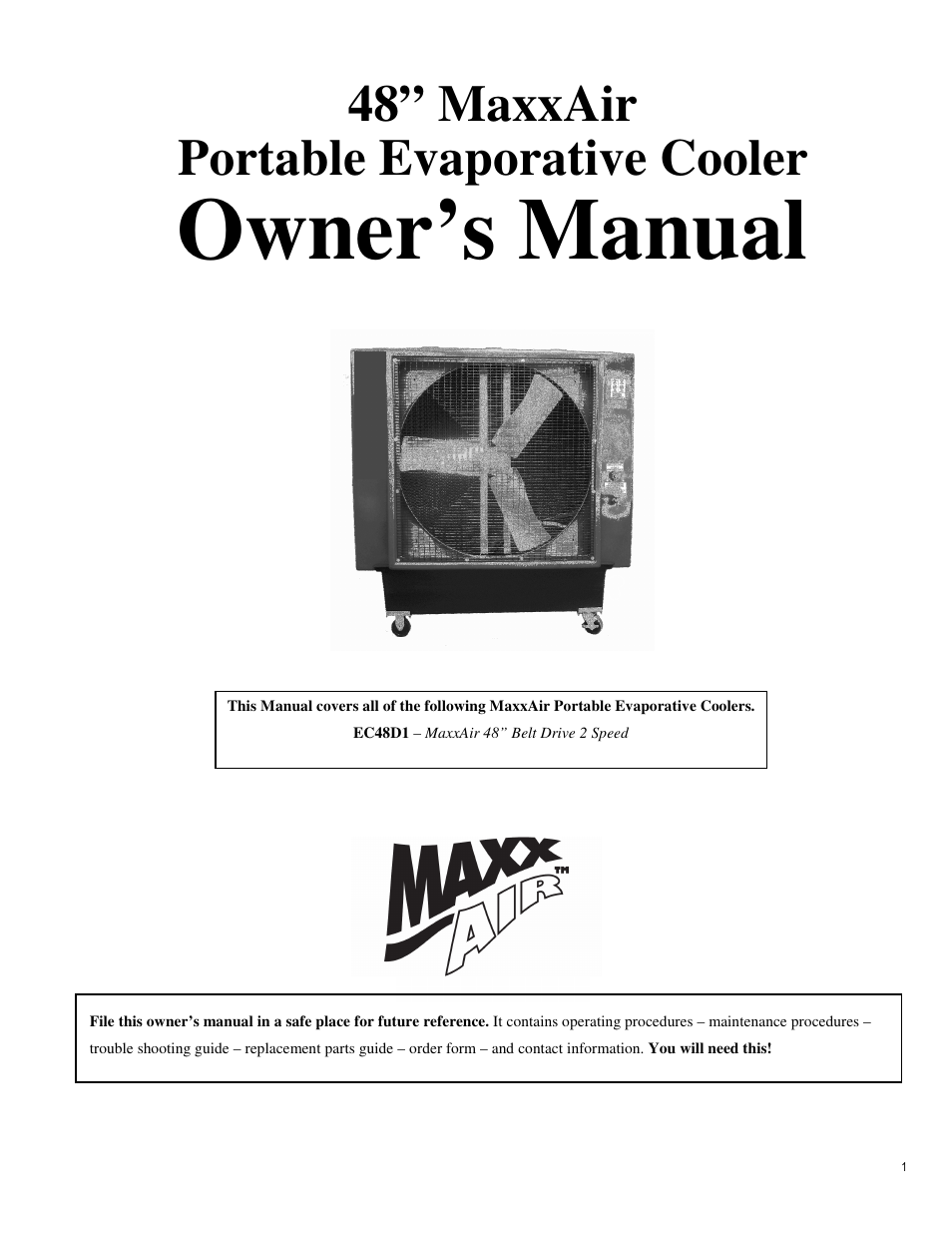 Ventamatic EC48B2 Manual User Manual | 10 pages