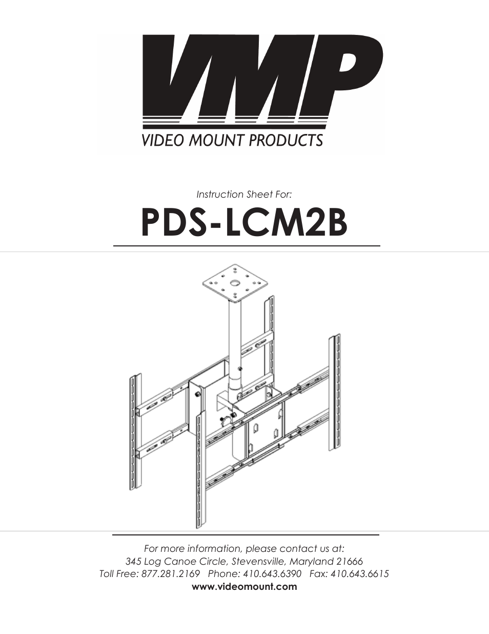 Video Mount Products PDS-LCM2B User Manual | 4 pages