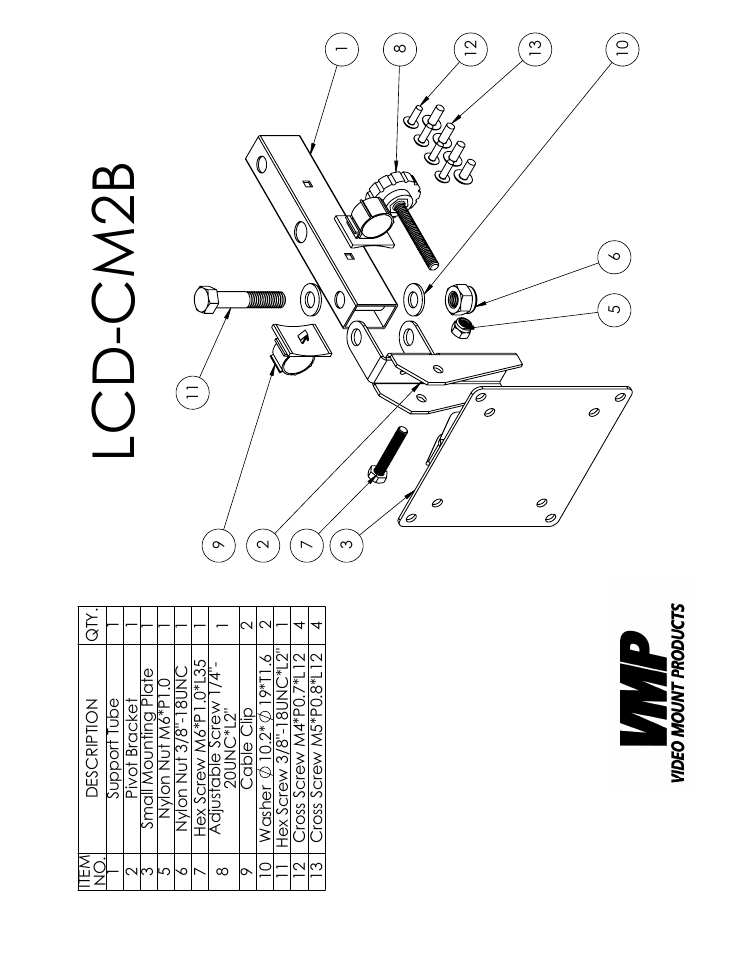 Sheet1, Drawing view1, Lcd-cm2b | Video Mount Products LCD-CM2B User Manual | Page 2 / 4