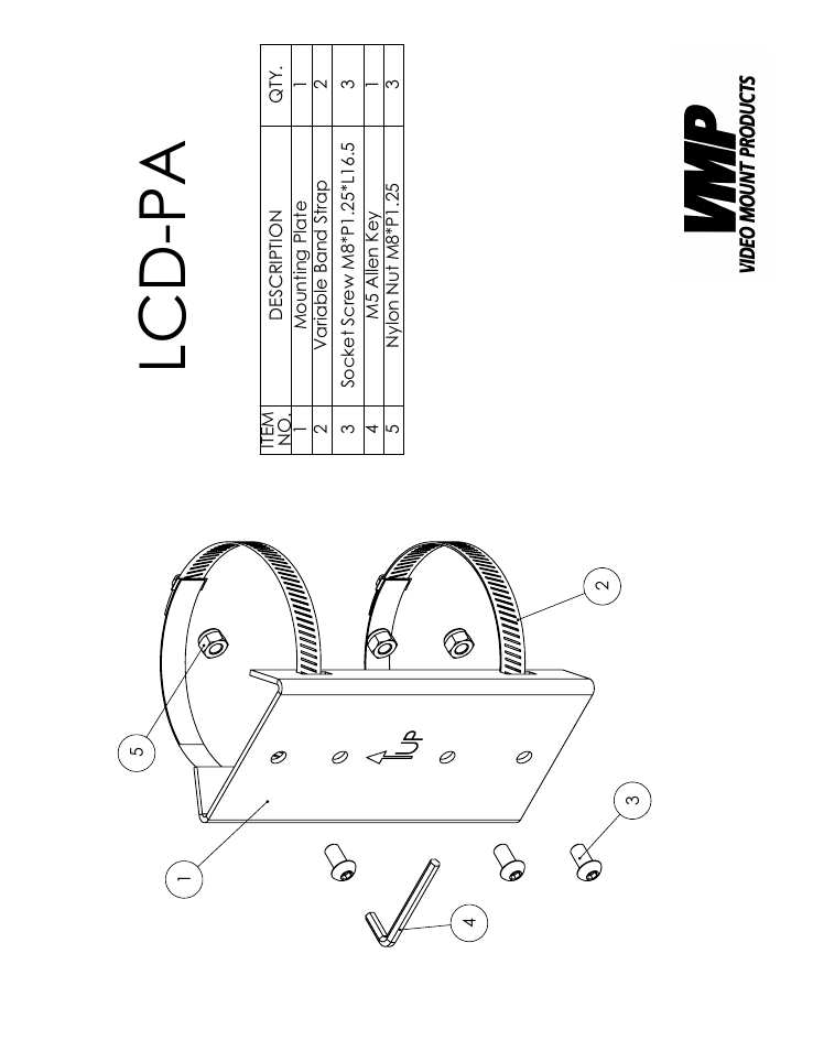 Sheet1, Drawing view1, Lcd-pa | Video Mount Products LCD-PA User Manual | Page 2 / 3