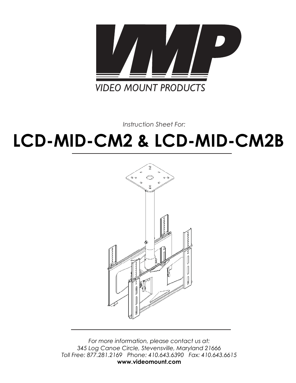 Video Mount Products LCD-MID-CM2B User Manual | 3 pages