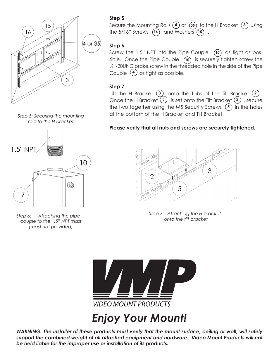 Enjoy your mount | Video Mount Products PDS-LCHB User Manual | Page 4 / 4