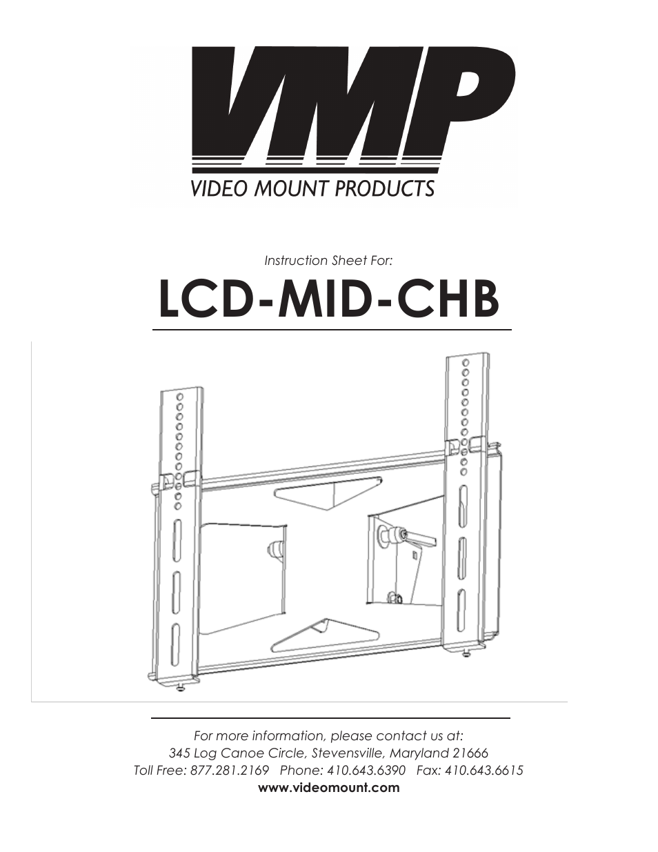 Video Mount Products LCD-MID-CHB User Manual | 4 pages