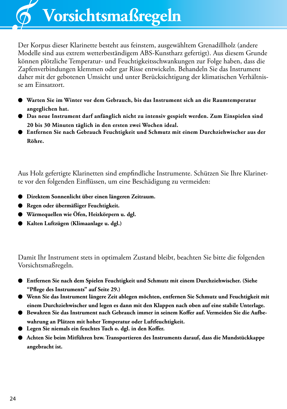 Vorsichtsmaßregeln | Yamaha YCL-681 II User Manual | Page 4 / 16