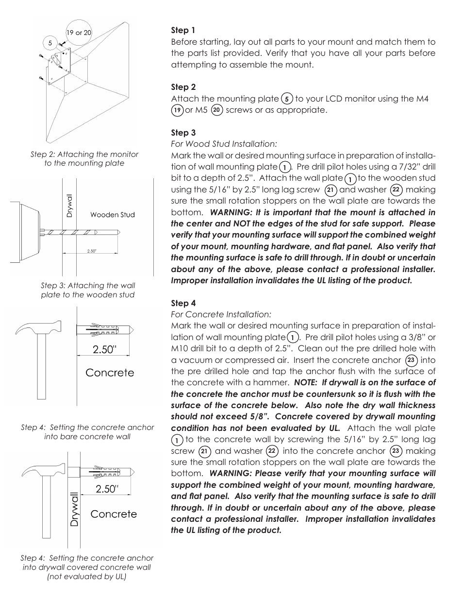 Video Mount Products LCD-1 User Manual | Page 3 / 4