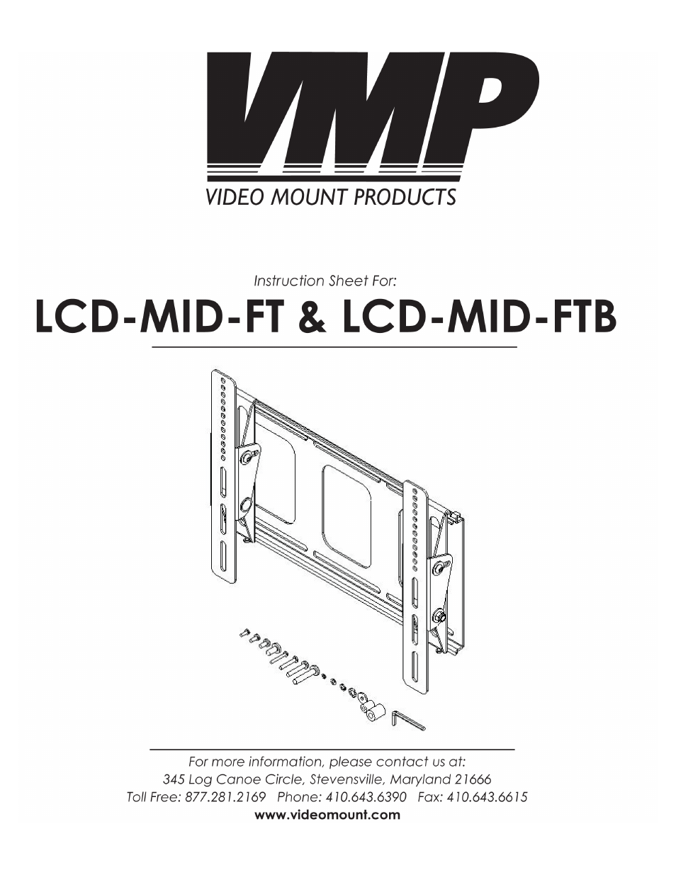 Video Mount Products LCD-MID-FTB User Manual | 4 pages