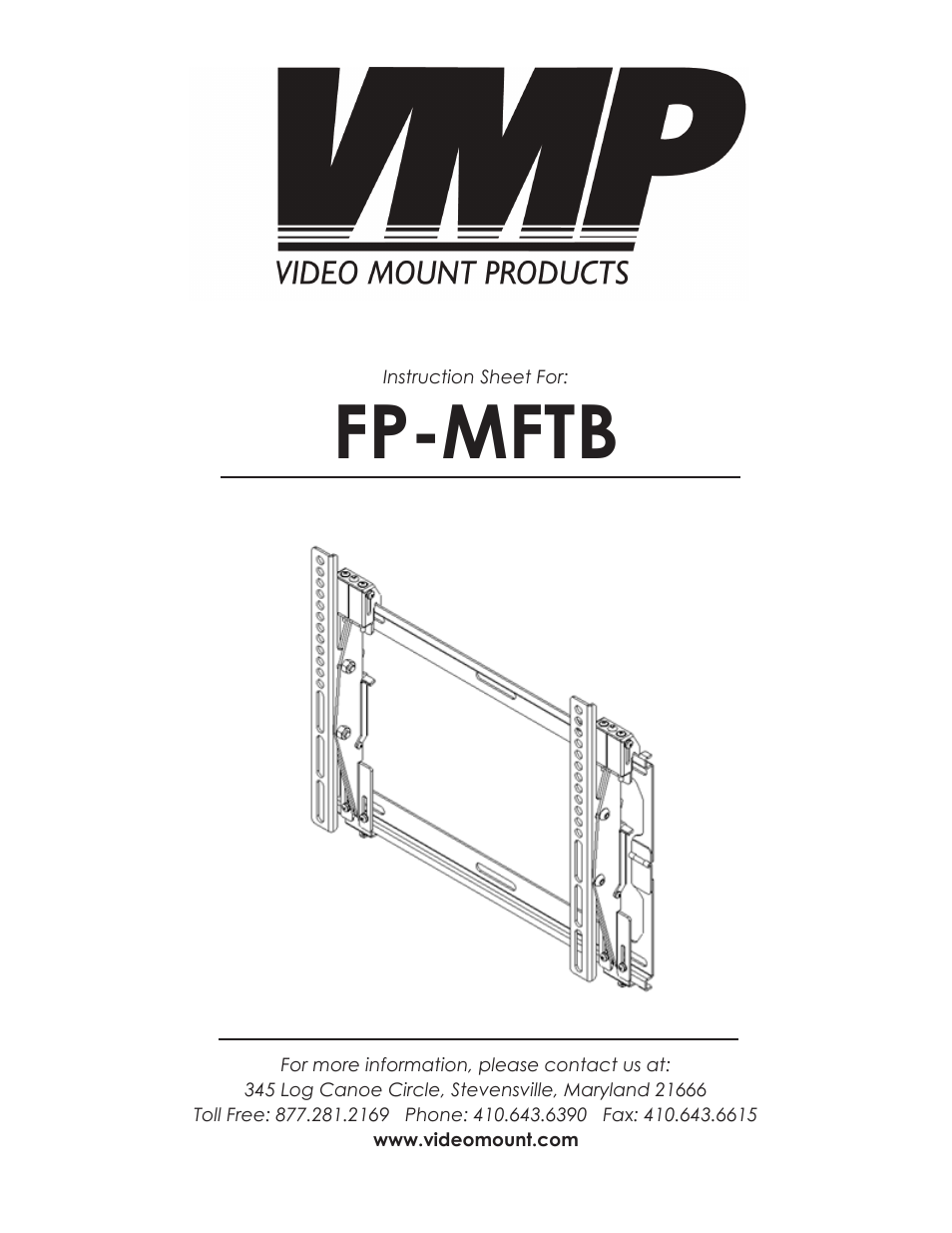 Video Mount Products FP-MFTB User Manual | 4 pages