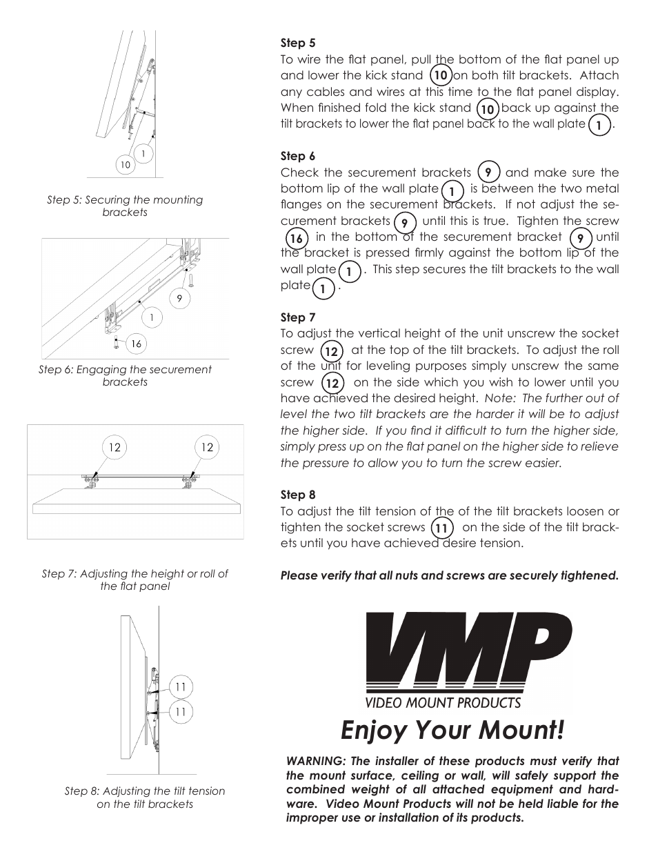 Enjoy your mount | Video Mount Products FP-MFTB User Manual | Page 4 / 4