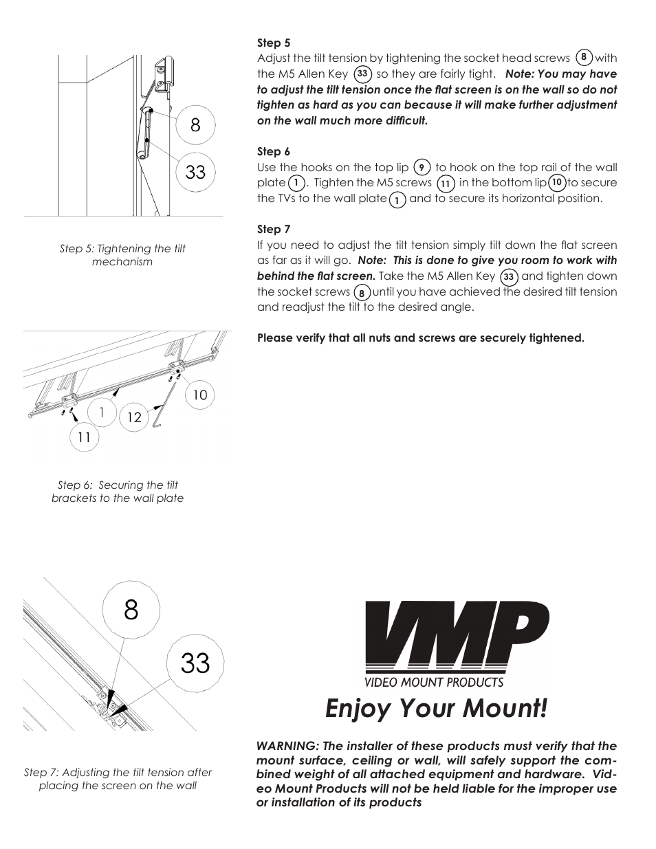 Enjoy your mount | Video Mount Products FP-XMFTB User Manual | Page 4 / 4