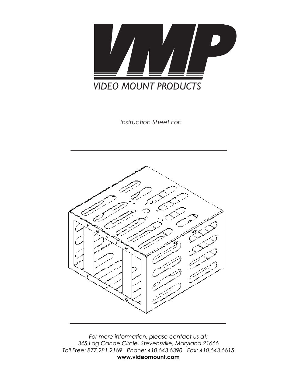 Video Mount Products PMC-S User Manual | 7 pages