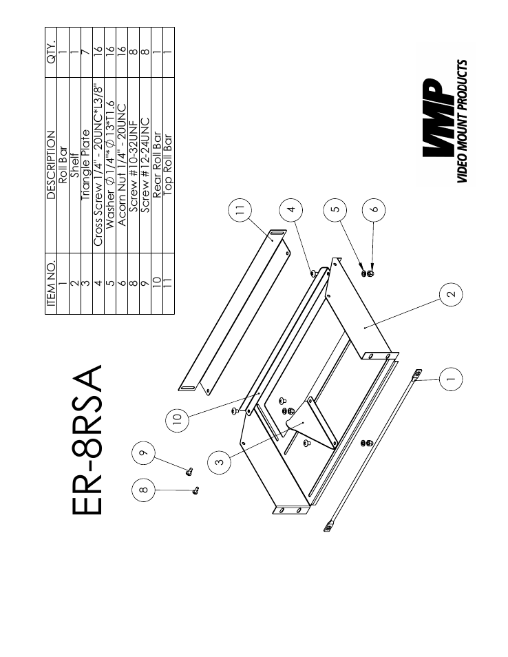Sheet1, Drawing view1, Er-8rsa | Video Mount Products ER-8RSA User Manual | Page 2 / 3