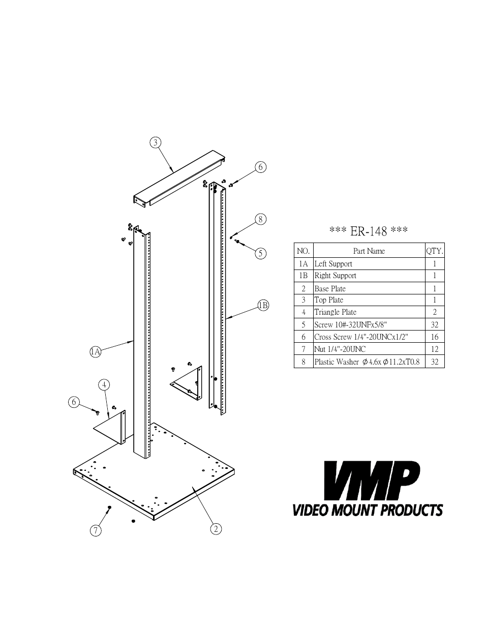 Er-148 | Video Mount Products ER-184 User Manual | Page 3 / 5