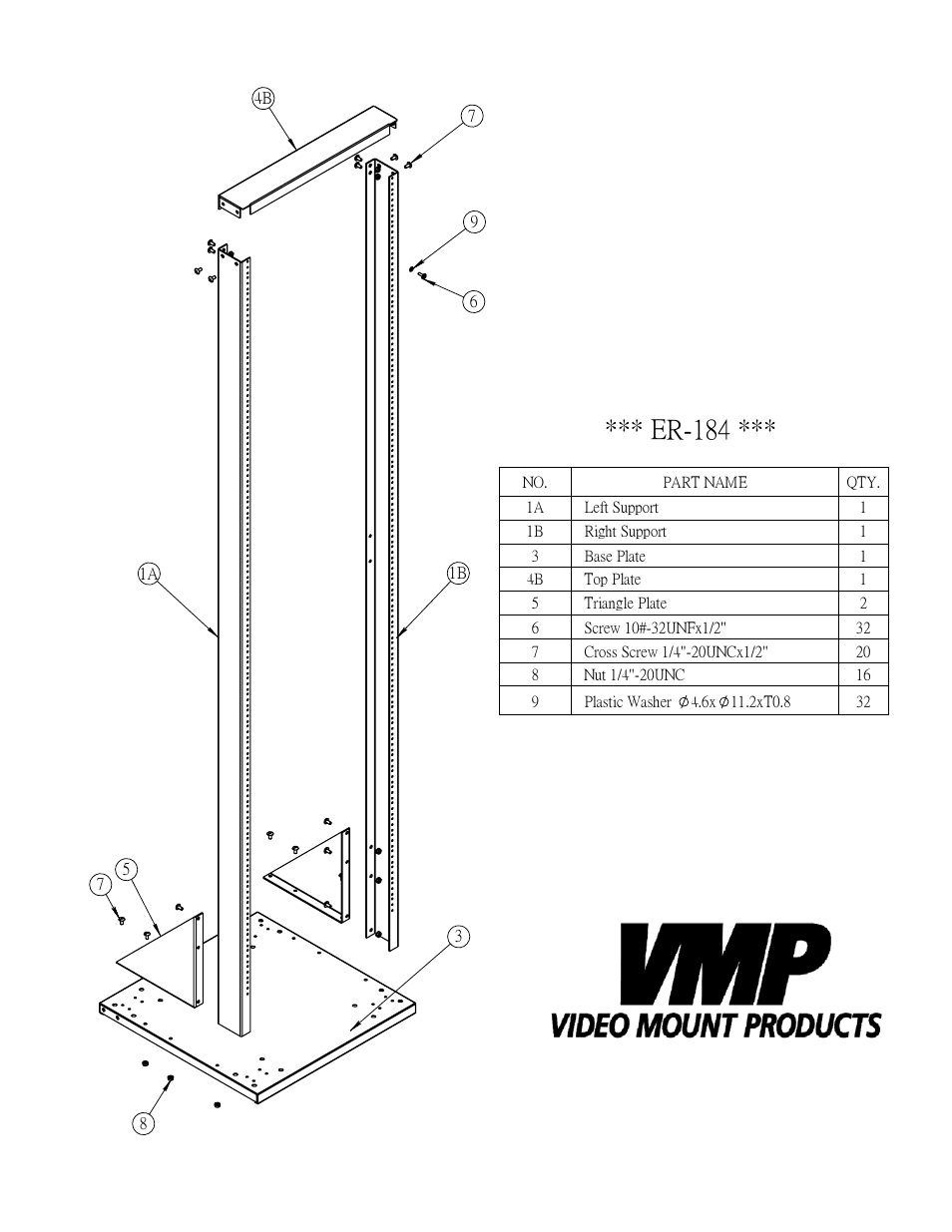 Er-184 | Video Mount Products ER-184 User Manual | Page 4 / 5
