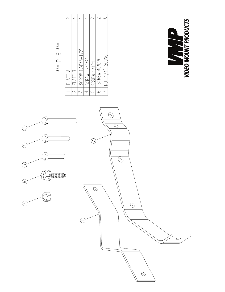 Video Mount Products P-6 User Manual | Page 2 / 3