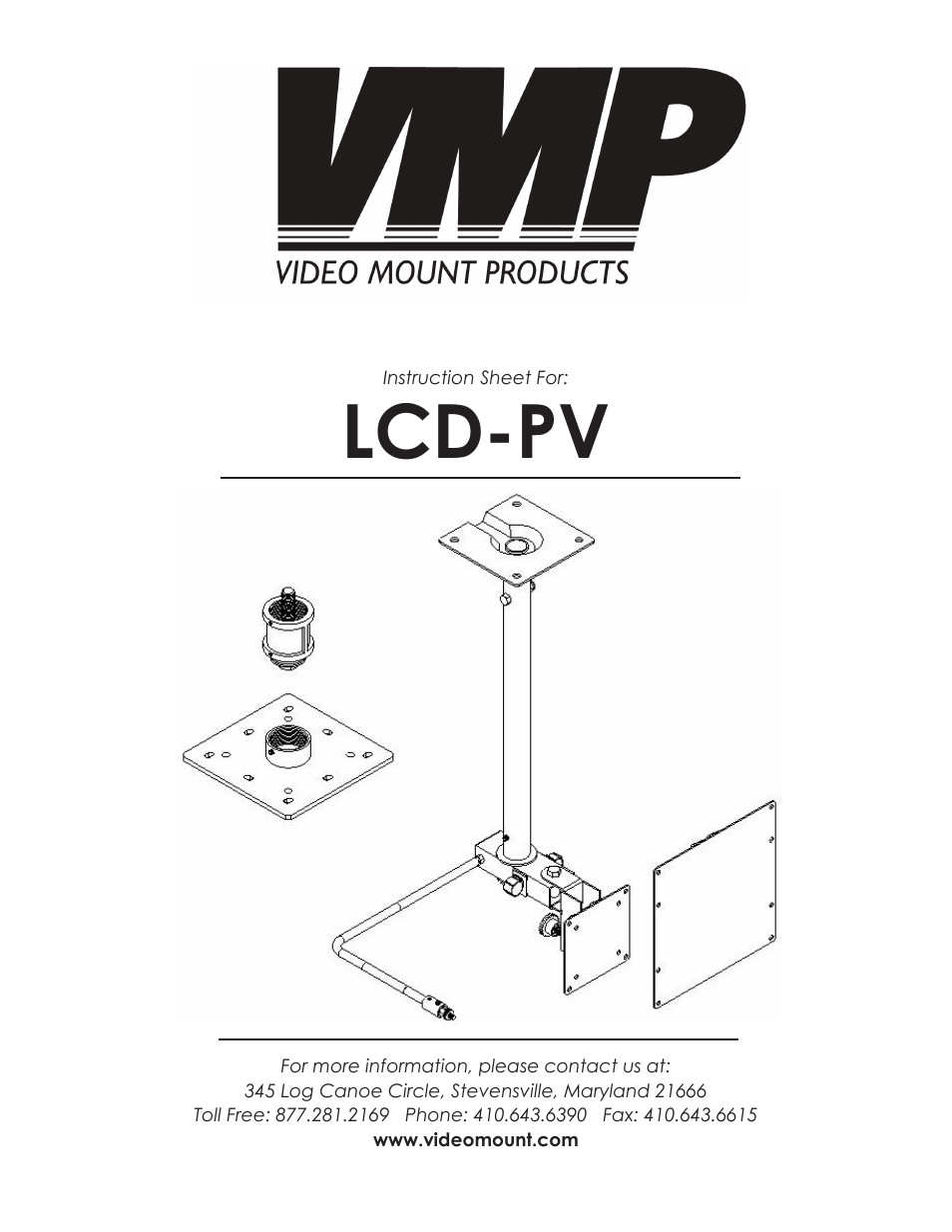 Video Mount Products LCD-PV User Manual | 5 pages