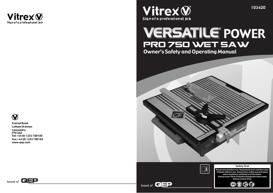 Vitrex 103421 User Manual | 4 pages