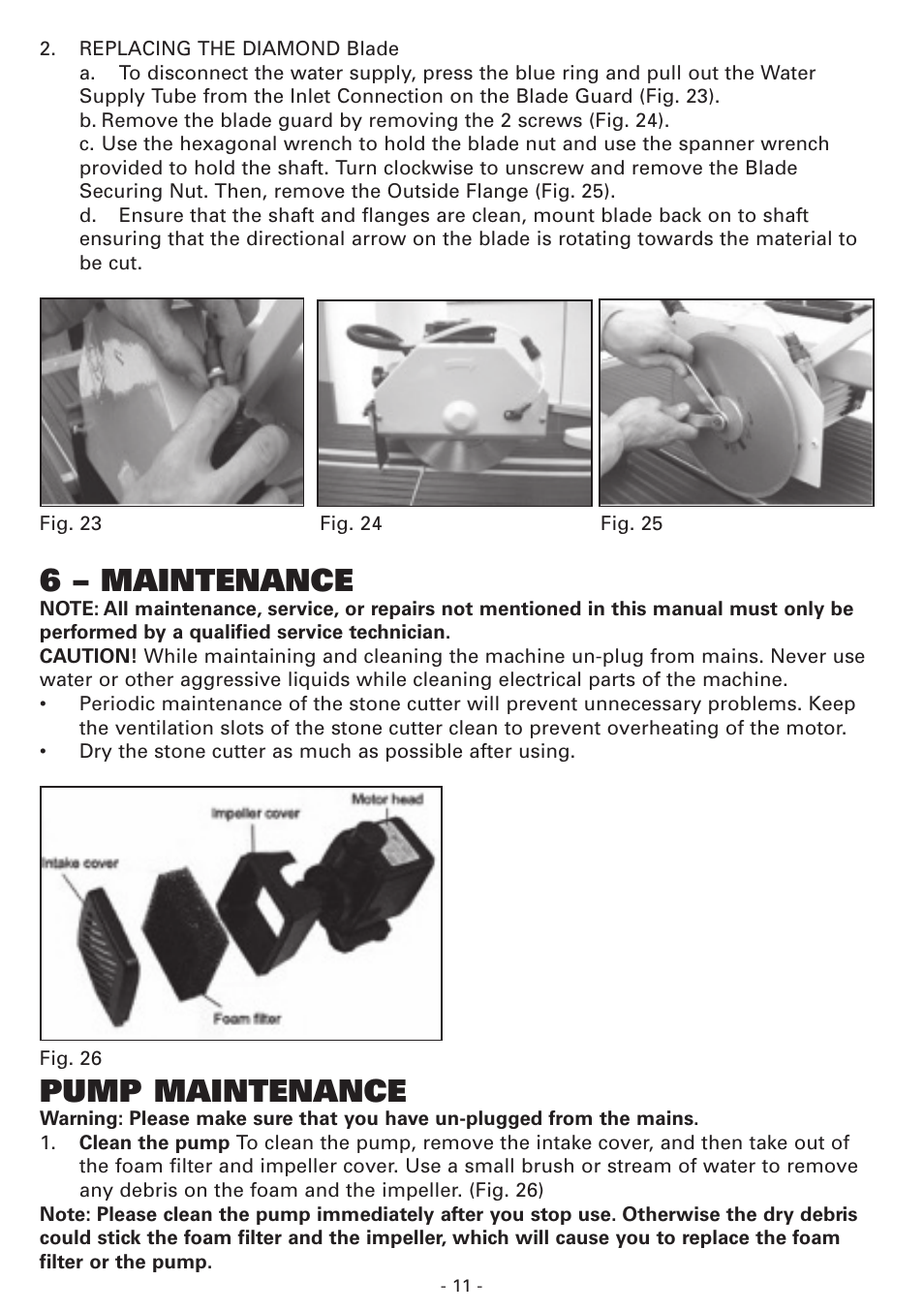 6 – maintenance, Pump maintenance | Vitrex BT900SRIND User Manual | Page 11 / 12